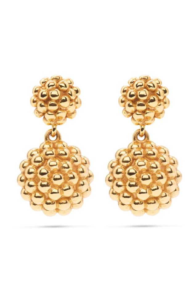 Berry Double Drop Earrings – Gold