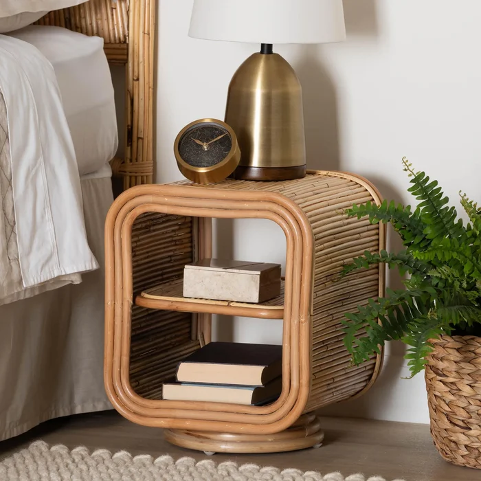 Bethari Bohemian Natural Rattan Nightstand