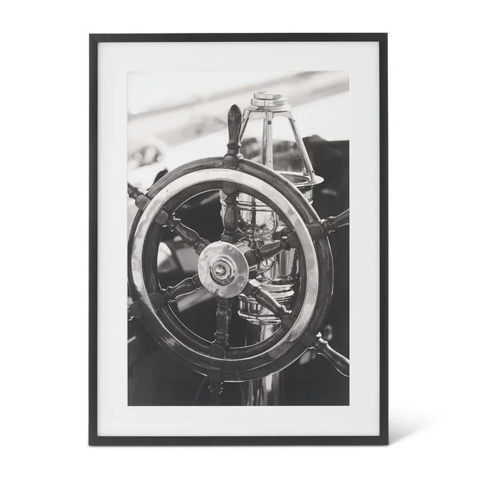 Black & White Sailing Helm Print