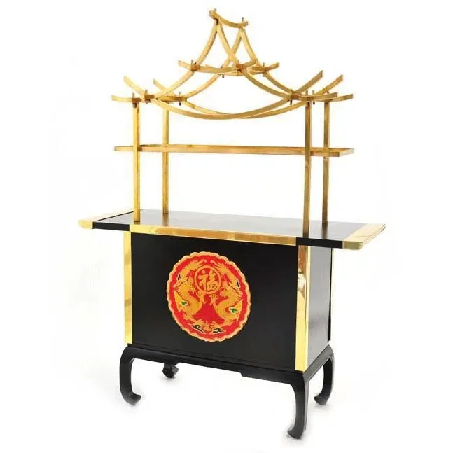 Black & Gold Chinese Bar Table Sale