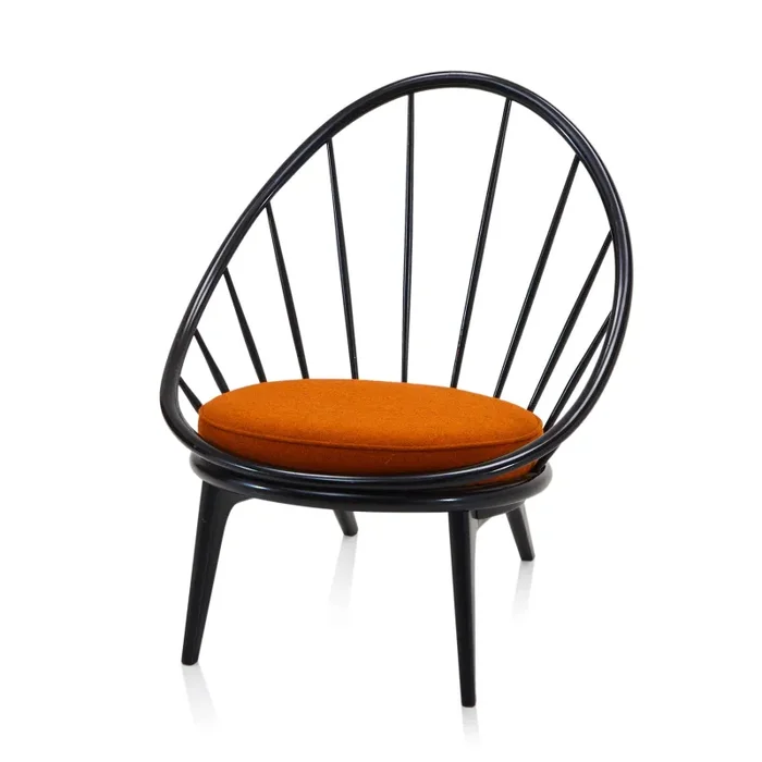 Black & Orange Round Spindle Back Lounge Chair Online Hot Sale