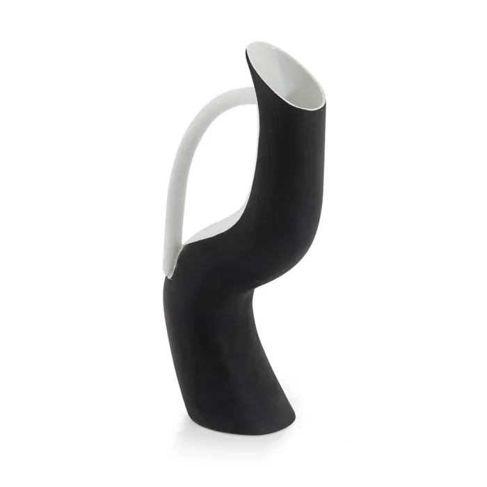 Black Ceramic Modern Curved Pouring Vessel Sale