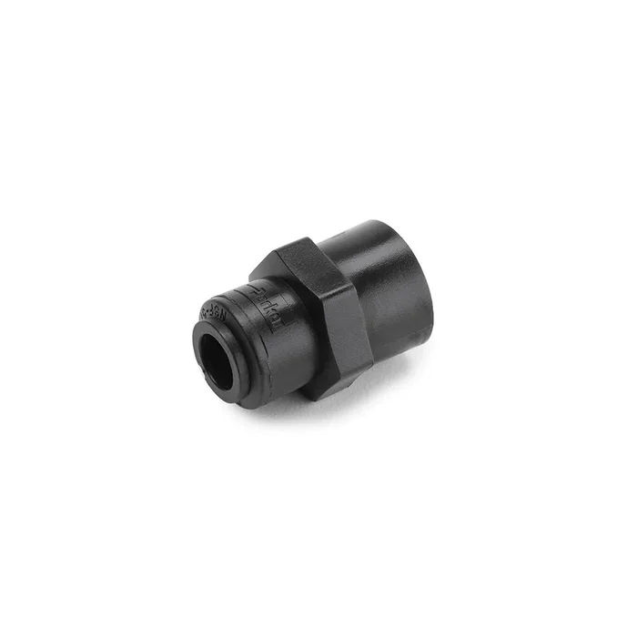Black Kynar PVDF Female Connector – 3/8 x 1/4 NPTF