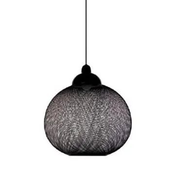 Black Small Spun Webbing Globe Pendant Lamp Online Sale