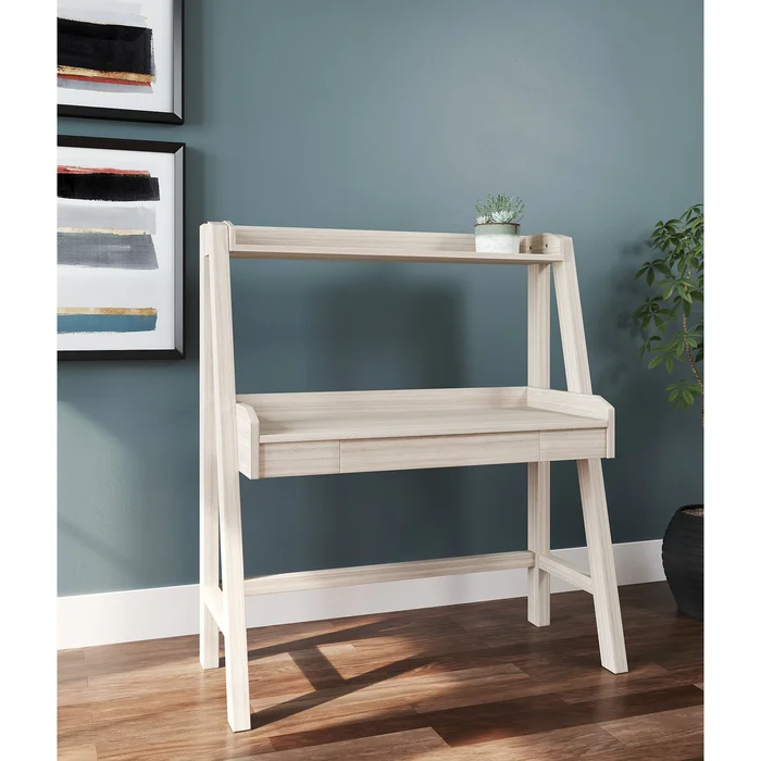 Blariden Natural Wood Desk with Hutch – 40″ W x 18″ D x 45″ H