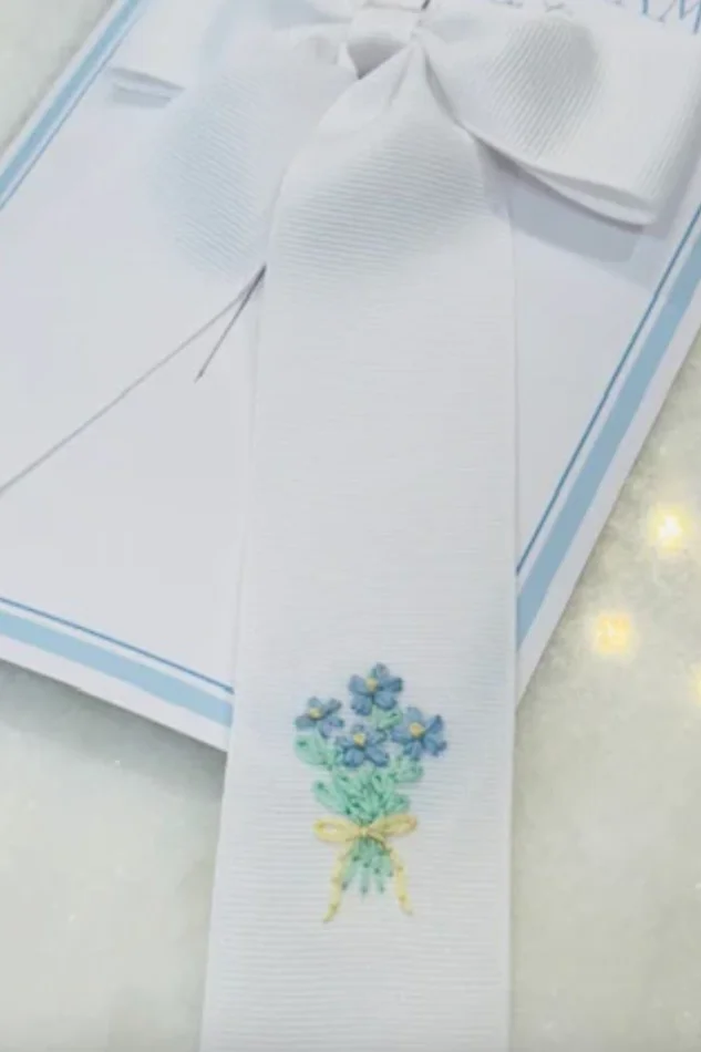 BLUE FLORAL BOUQUET HAIR BOW