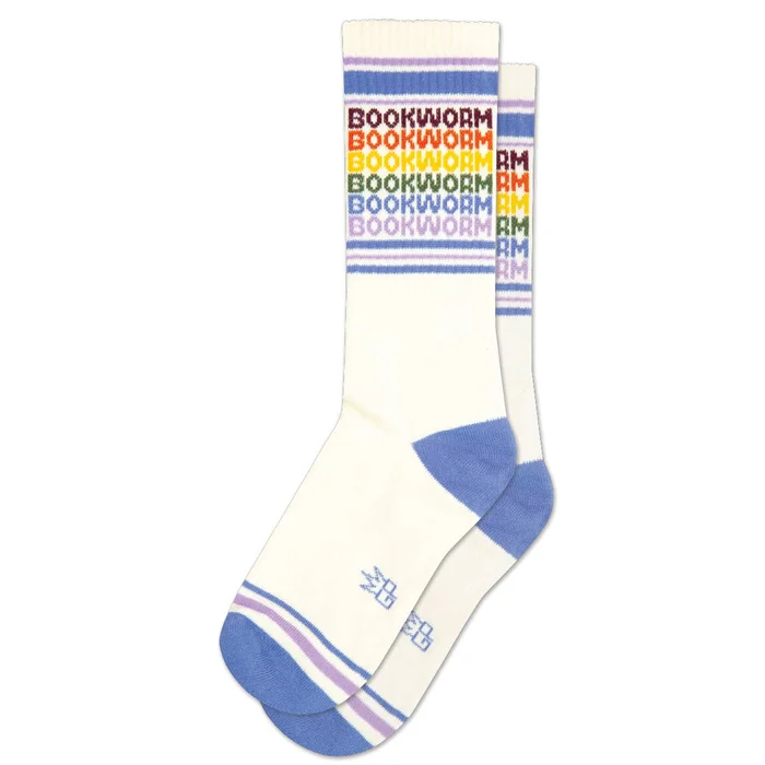 Bookworm – Vintage Rainbow repeat Gym Crew Socks
