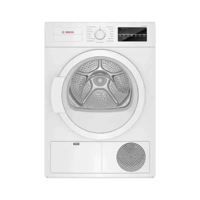 Bosch 300 Series WTG86403UC 24 Inch Ventless Electric Dryer with 4 cu. ft. Capacity, Sensitive Drying System, AntiVibration, 15 Dryer Programs, Intelligent Sensors, Moisture Sensor, and Energy Star®
