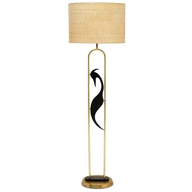 Brass and Black Bird Artsy Floor Lamp Sale