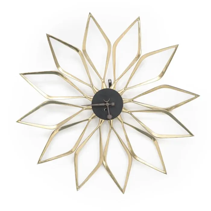 Brass Petals Wall Clock