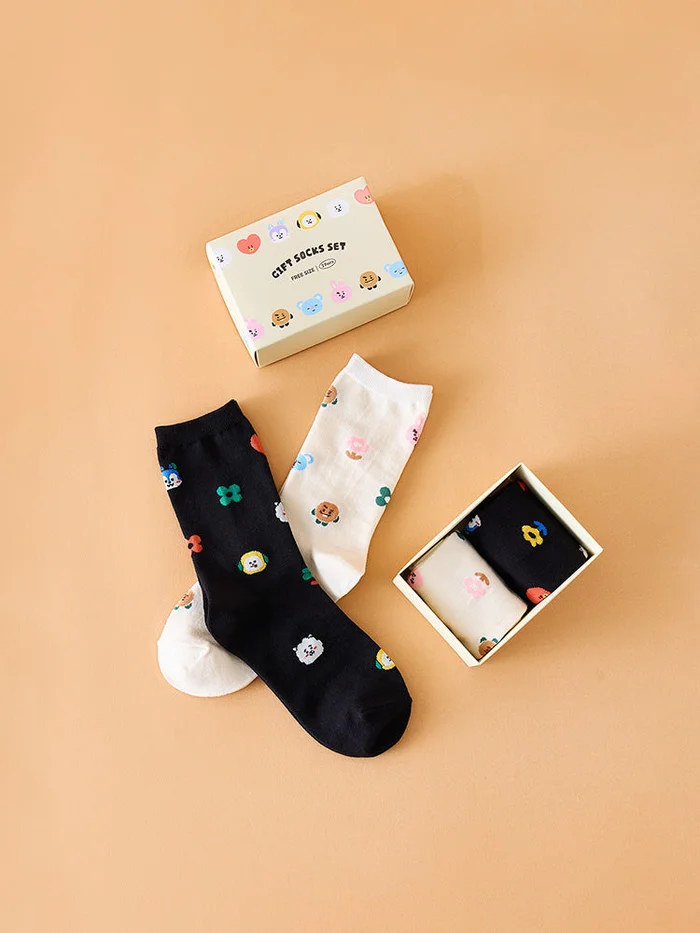 BT21 – Basic Daily Color Socks Gift Set (2Pcs)