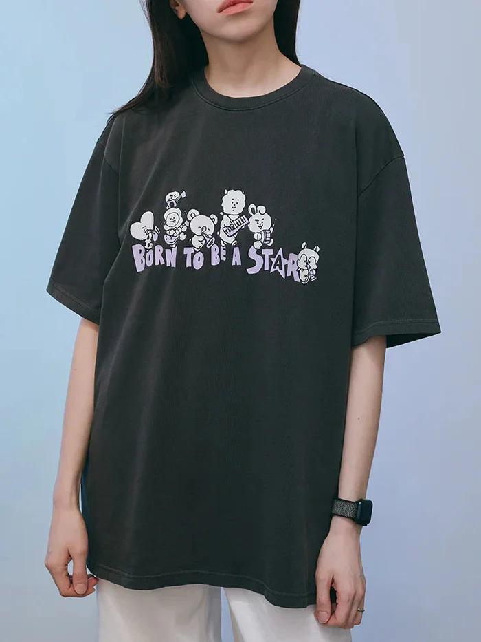 BTS x BT21 – Minini Band Short Sleeve T-Shirts Black