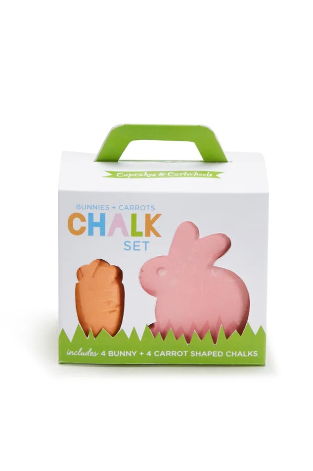 BUNNY AND CARROT 8 PC CHALK SET IN GIFT BOX INCLUDES 5 COLORS