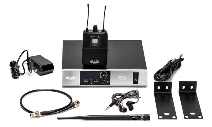 CAD Audio GXLIEM Wireless In Ear Monitor System Includes MEB1 Earbuds, Rack Mount Ears and Antenna Relocation Kit Discount