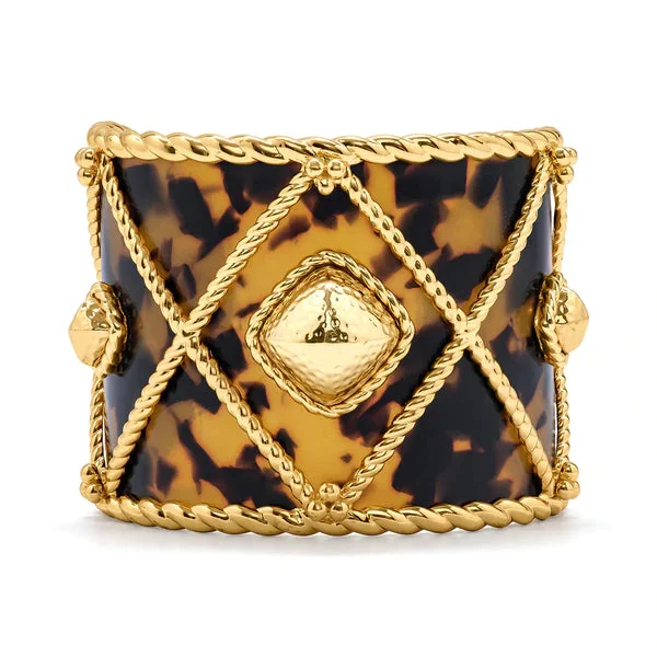 Capucine De Wulf Blandine Stud Grande Cuff In Tortoise