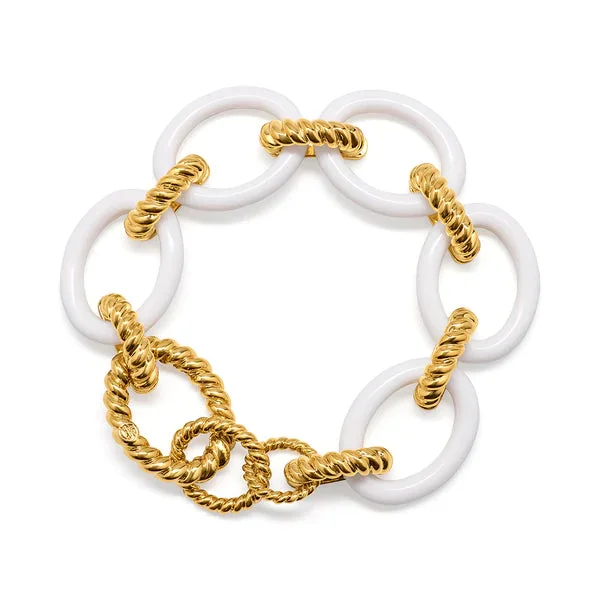 Capucine De Wulf Earth Goddess Link Bracelet In Resin White