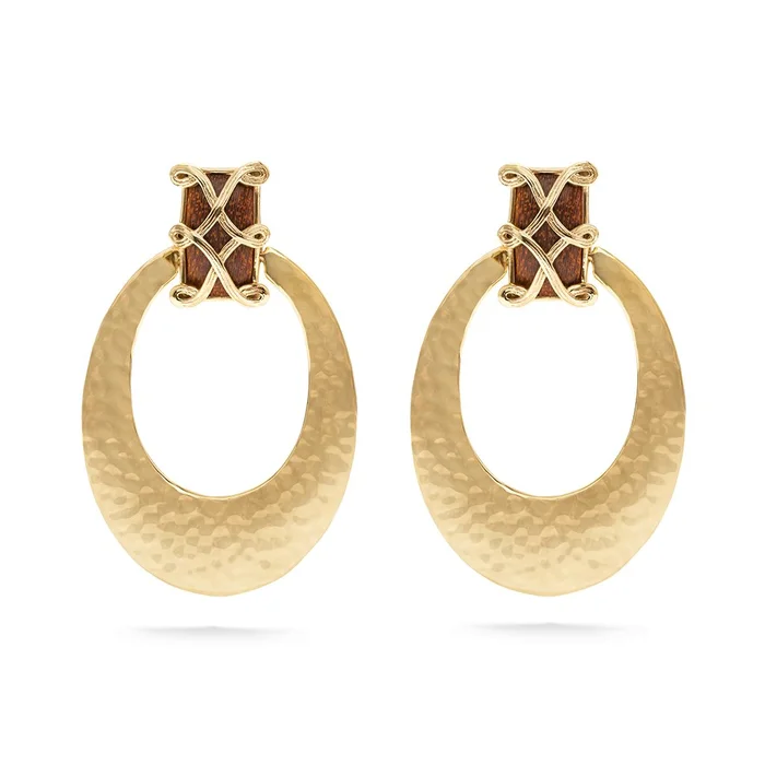 Capucine De Wulf Estella Teak /Gold Earrings