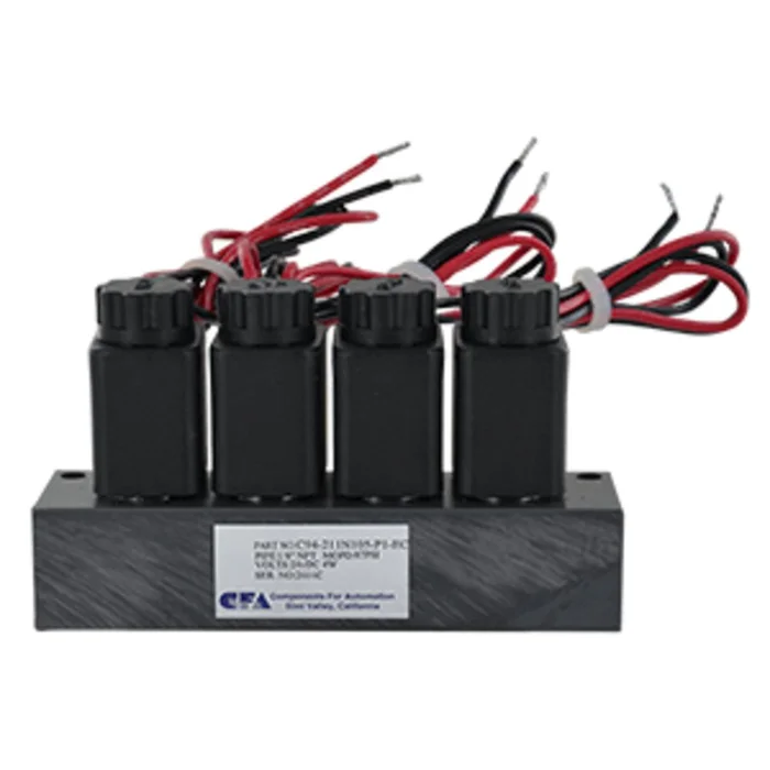 CFA C9 Series Four Station Normally Closed Solenoid Valves with Manifold 1/8″ FPT 24VAC
