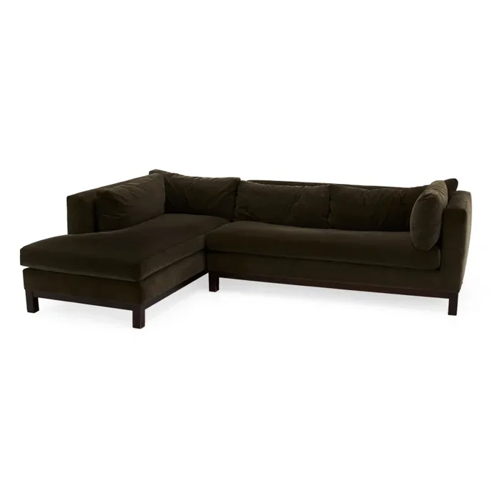 Charcoal Velvet Modern L-Shape Sectional