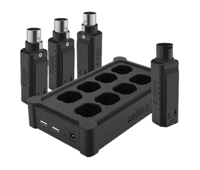 Chauvet DJ D-Fi XLR Pack, Wireless Communication Pack Includes 1 Transmitter, 3 Receivers and 1 Multi Charger