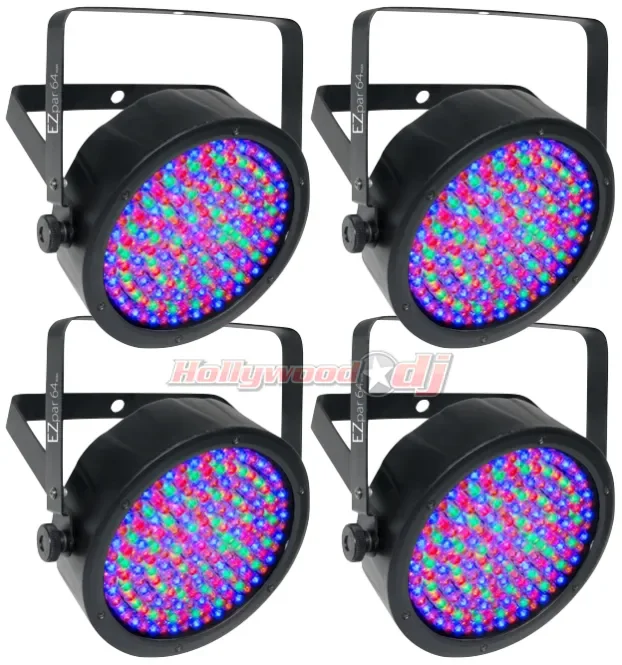 Chauvet DJ EZpar 64 RGBA DJ Package Battery Powered LED PAR – 4 Pack in Black