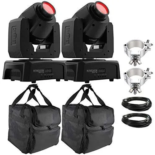 Chauvet DJ Lighting Packge with 2 Intimidator Spot 110 Moving Heads Cables, Clamps & Cases