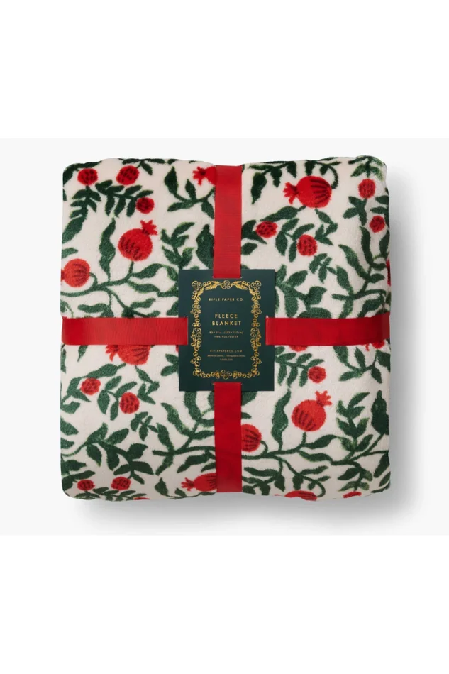 CHRISTMASTIDE POMEGRANATE FLEECE BLANKET