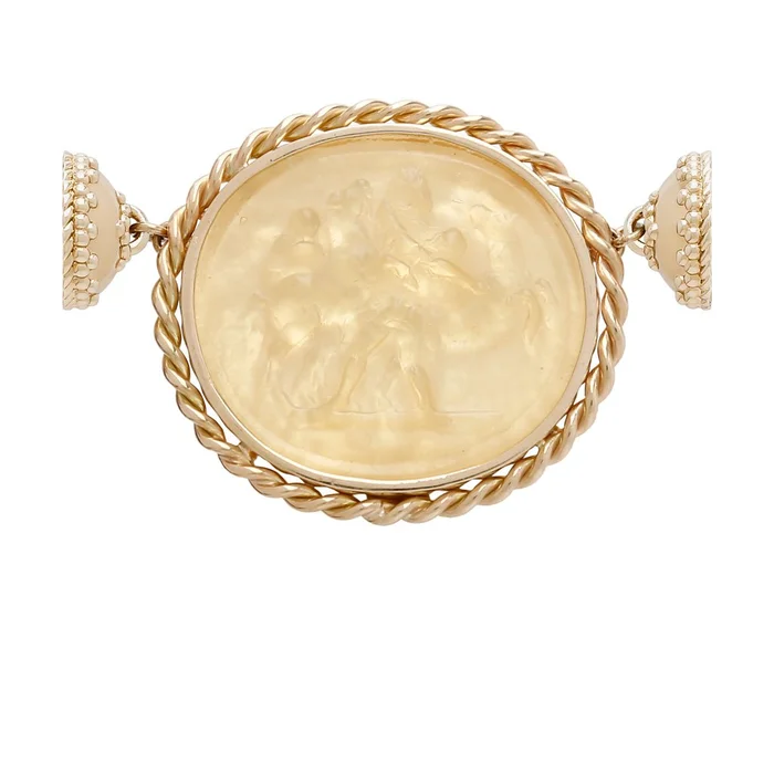 Clara Williams Italian Glass Signature Horses Citrine Italian Glass Centerpiece