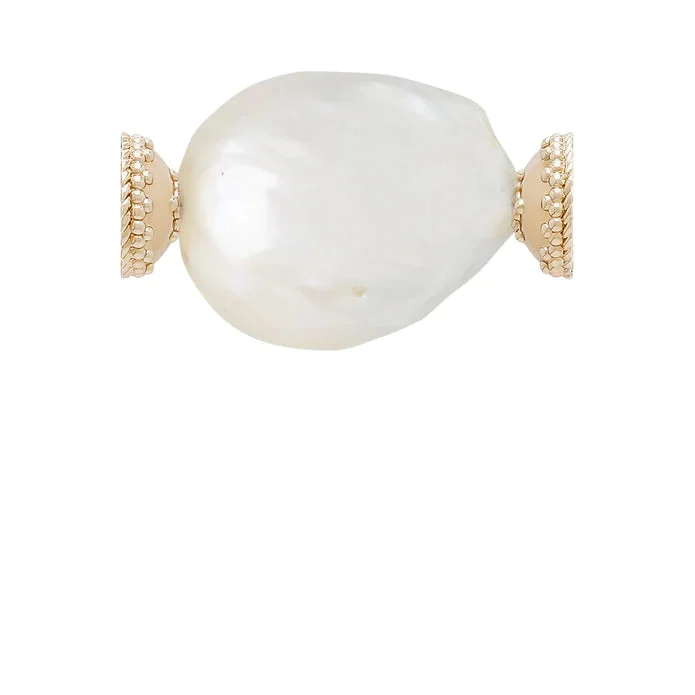 Clara Williams White Flat Baroque Pearl Centerpiece