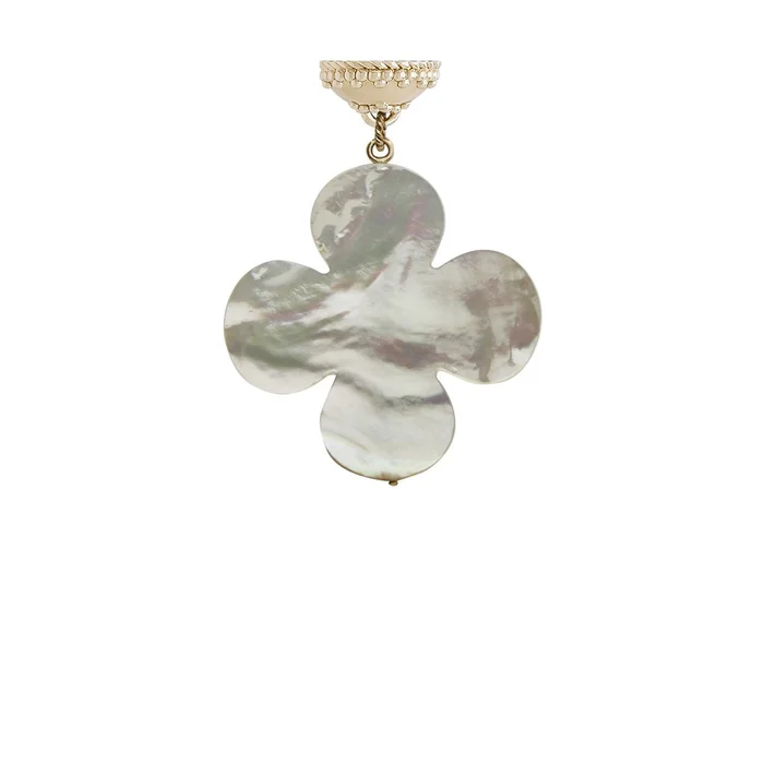 Clara Williams White Petal Tag Tassel