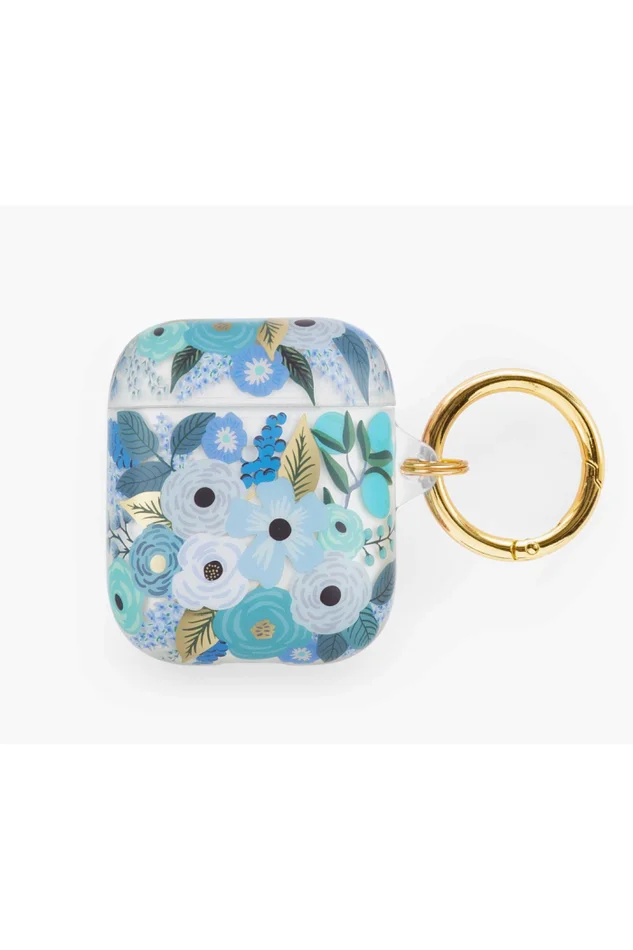 CLEAR GARDEN PARTY BLUE AIRPOD CASE