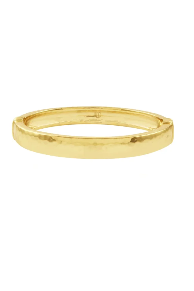 Cleopatra Oval Hinged Bangle – Gold