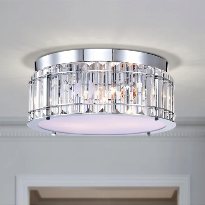 Collena 12 Inch Glam Style Flush Mount Crystal Shade Ceiling Light
