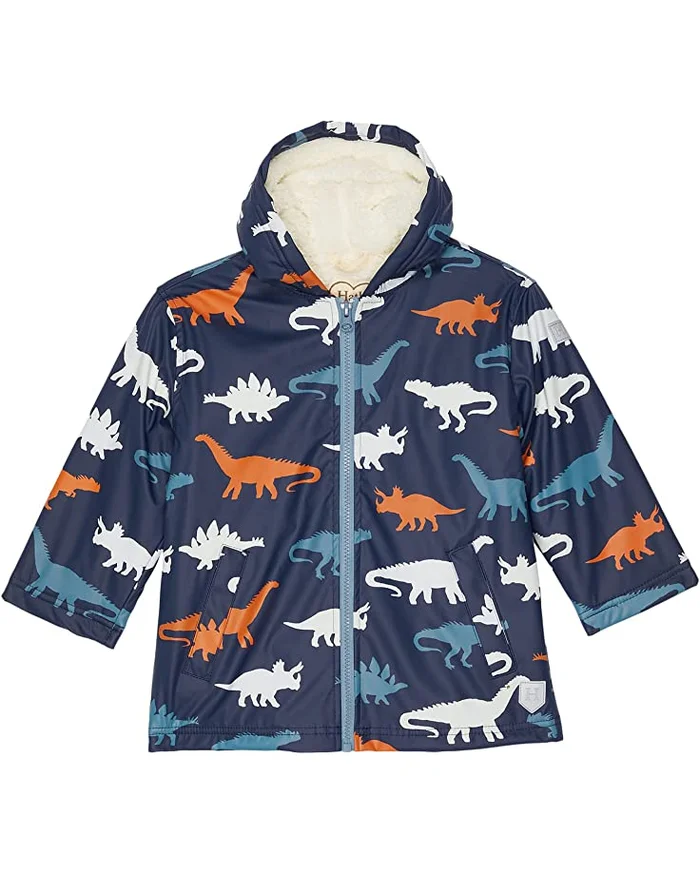 Color Changing Raincoat – Dino Silhouettes (Sherpa Lined)