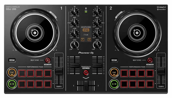 Complete DJ Package with Pioneer DDJ200 DJ Controller, Pair of Mackie CR5BT Studio Monitors Speakers and Behringer HPS3000 Headphones - Image 2