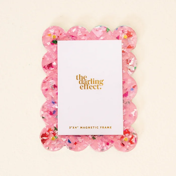 Confetti Pink Mini Acrylic Picture Frame Magnet