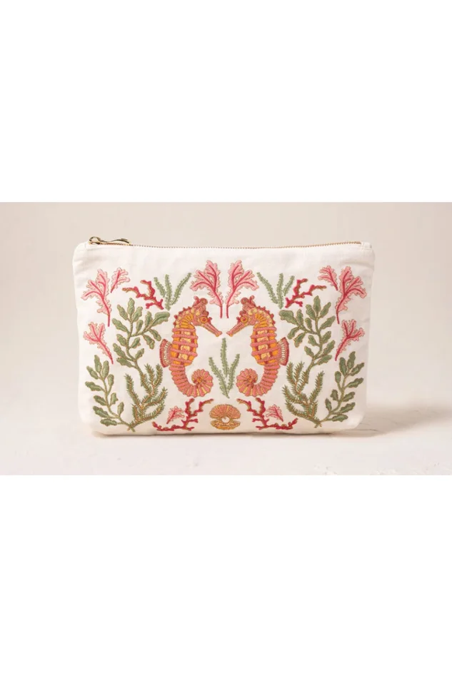 CORAL SEAHORSE EVERYDAY POUCH