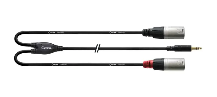 Cordial CFY WMM, 3.5 mm Stereo Jack Plug to 2x Male XLR Connectors Y-Adapter Cable Online Sale