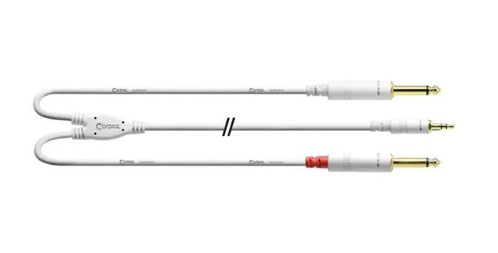 Cordial CFY WPP-SNOW 3.5 mm Stereo Jack to 2x 6.3 mm Mono Jack Y-Adapter White