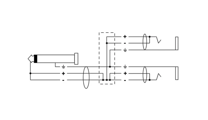Cordial CFY0.3PGG, 1/4″ TS Male to 2x Female Y-Adapter Cable – 0.3 Meter Online Hot Sale - Image 2