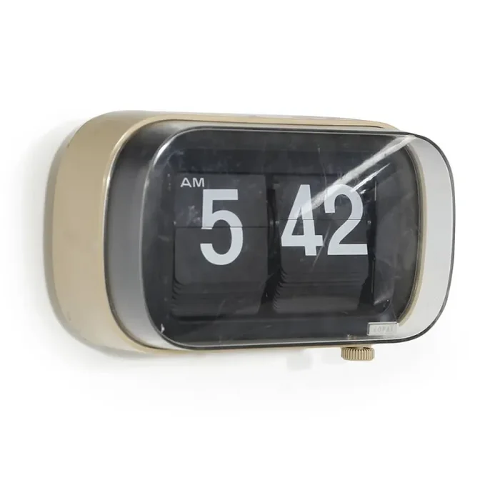 Cream and Black Flip Clock