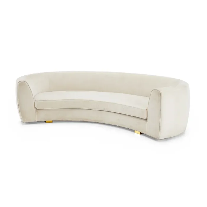 Cream Curved Modern Sofa