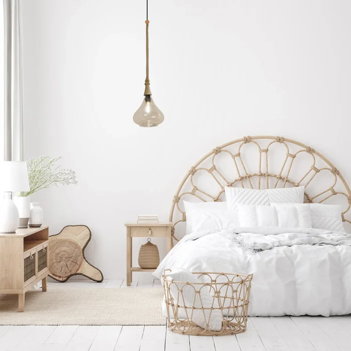 Cristobal River of Goods Amber Glass Pendant Light with Jute Cord Cover – 8.5″ x 8.5″ x 45/74.5″