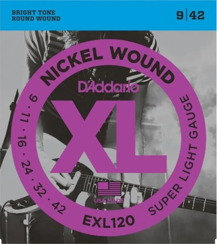 D’Addario EXL120 XL Nickel Wound Electric Guitar Strings – Super Light