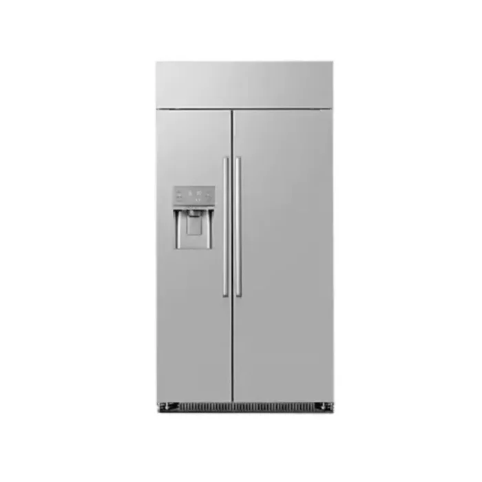 Dacor DRS425300SR 42 Inch Smart Built-In Side-by-Side Refrigerator with 24 Cu. Ft. Total Capacity, External Water & Ice Dispenser, Temperature Controlled Drawers, Metal Cooling™ (Stainless Steel Back Wall), LED Lighting, Power Cool, Power Freeze