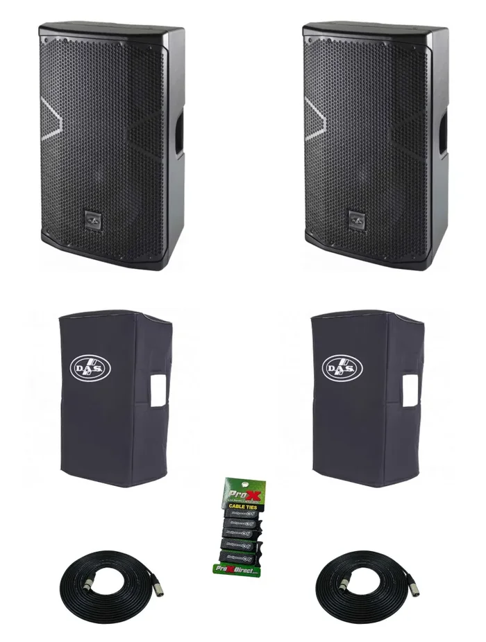 DAS Audio 412ACVRALTEA12 12-Inch Powered Speakers DJ Package with Covers and Cables Online
