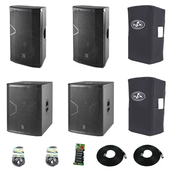 DAS Audio 412ACVRALTEA12718A 12-Inch Powered Speakers DJ Package with Subwoofers