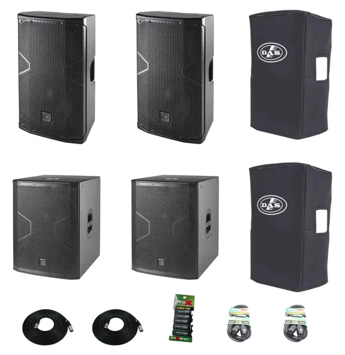 DAS Audio 712ACVRALTEA12718A, 12-Inch Powered Speaker DJ Package with Subwoofers