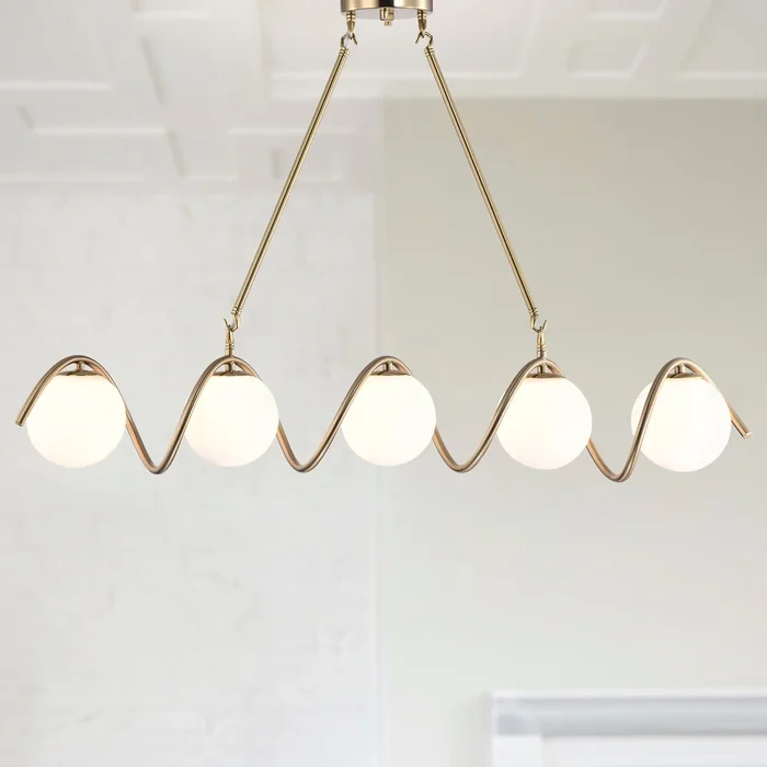 Dazzle 33 Inch Modern Glass Globe Pendant Chandelier 5-Light