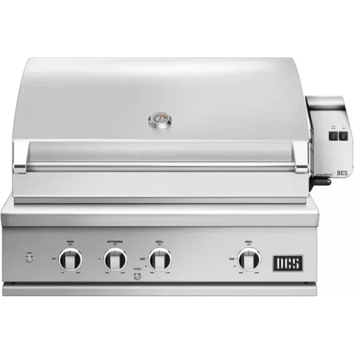 DCS Series 9 BE136RCIL 36 Inch Built-In Gas Grill with 1164 sq. in. Total Cooking Area, 2 U-Burners, Infrared Sear Burner, Infrared Rotisserie Burner, and Temperature Gauge: Liquid Propane
